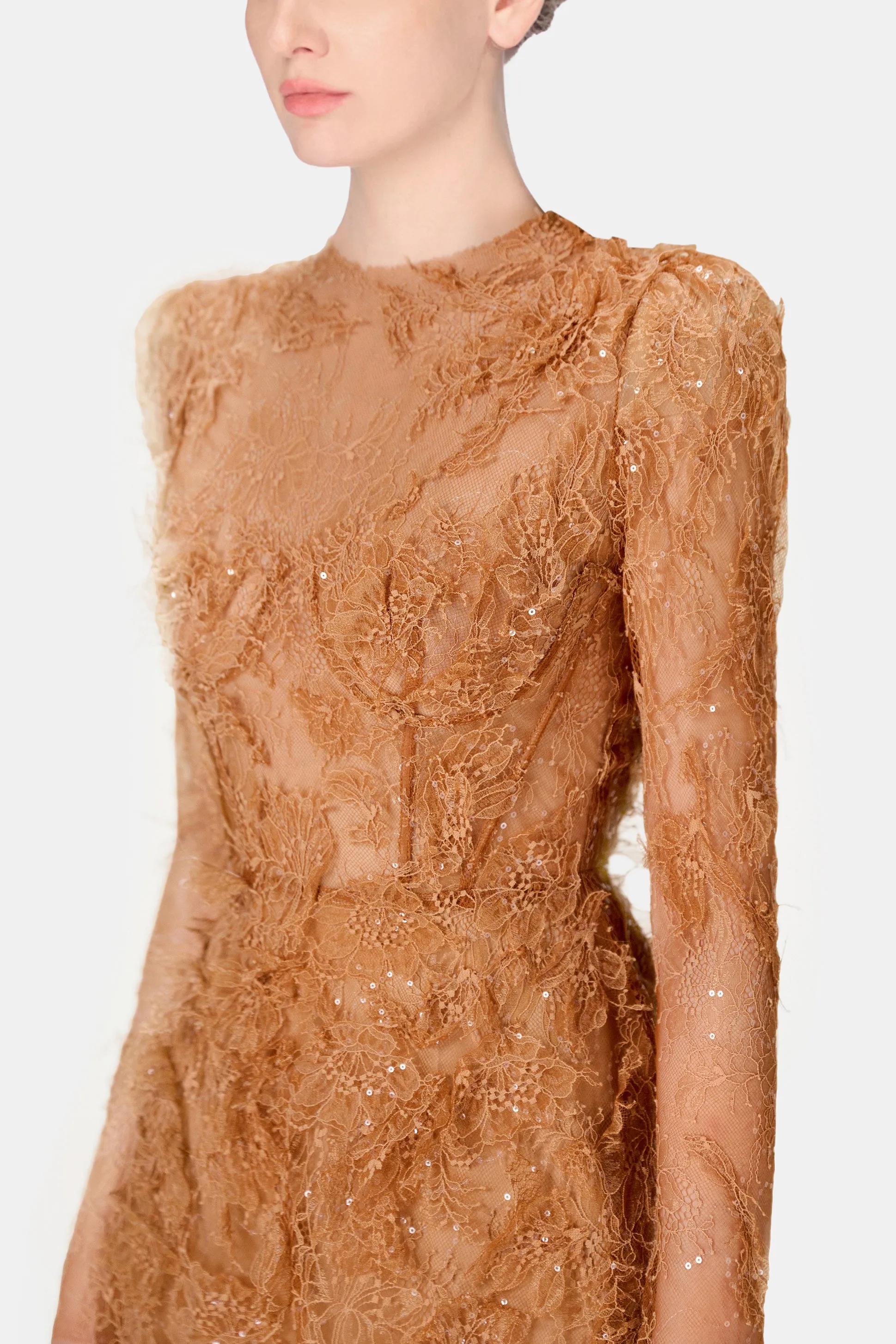 Honey Beaded Lace Mini Dress sold by Montsand product image thumbnail 5