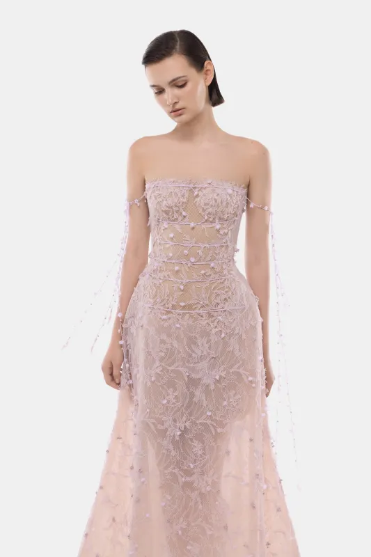 Violet Floral String Maxi Dress made by Montsand