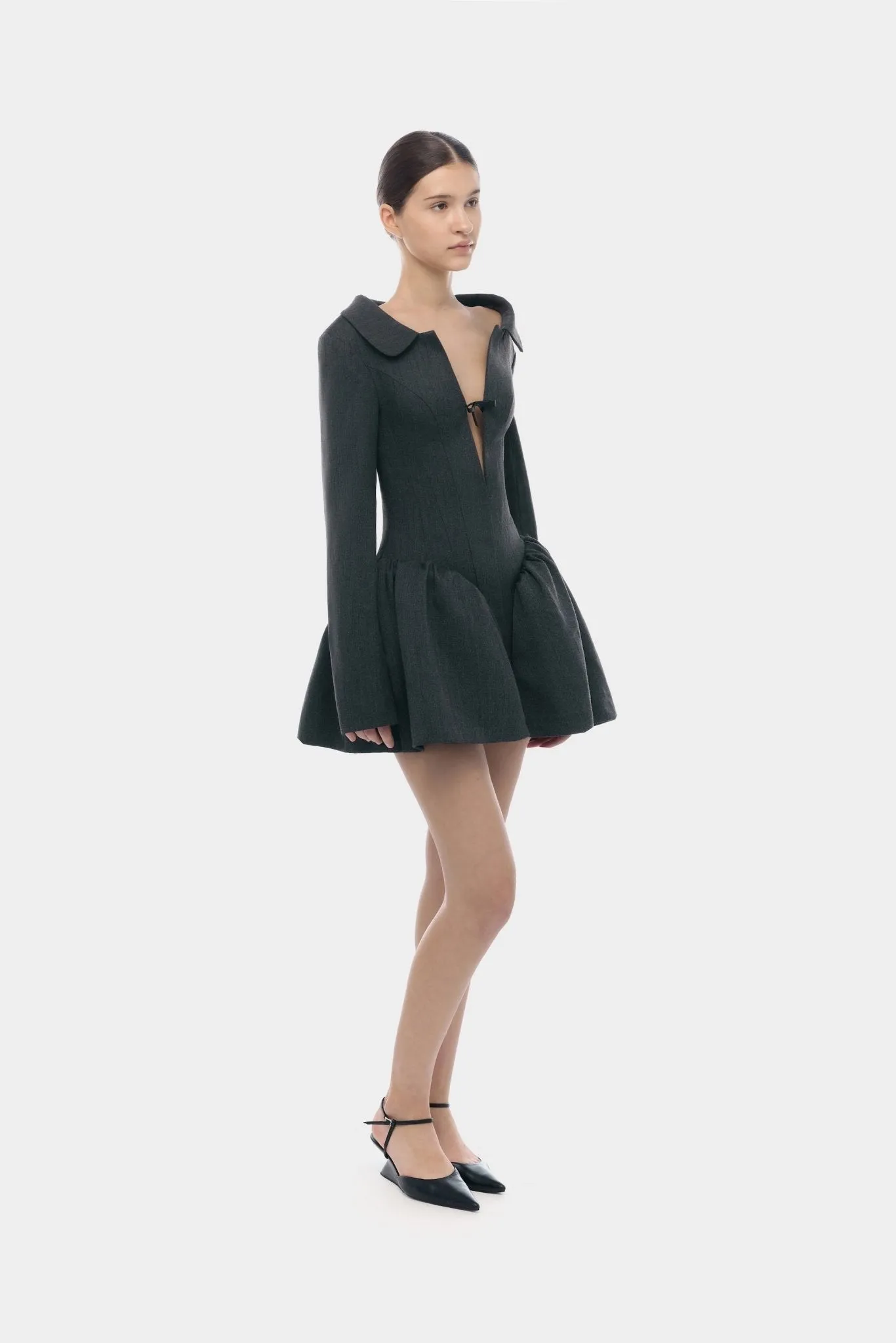 Grey Structured Peplum Dress sold by Montsand product image thumbnail 3