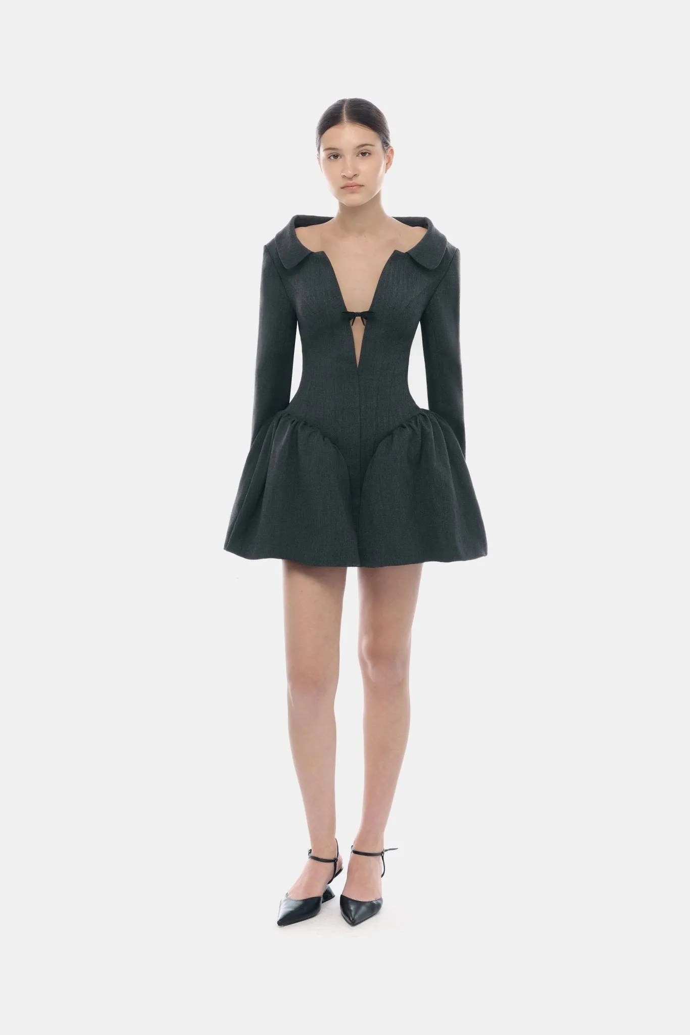 Grey Structured Peplum Dress sold by Montsand product image thumbnail 2