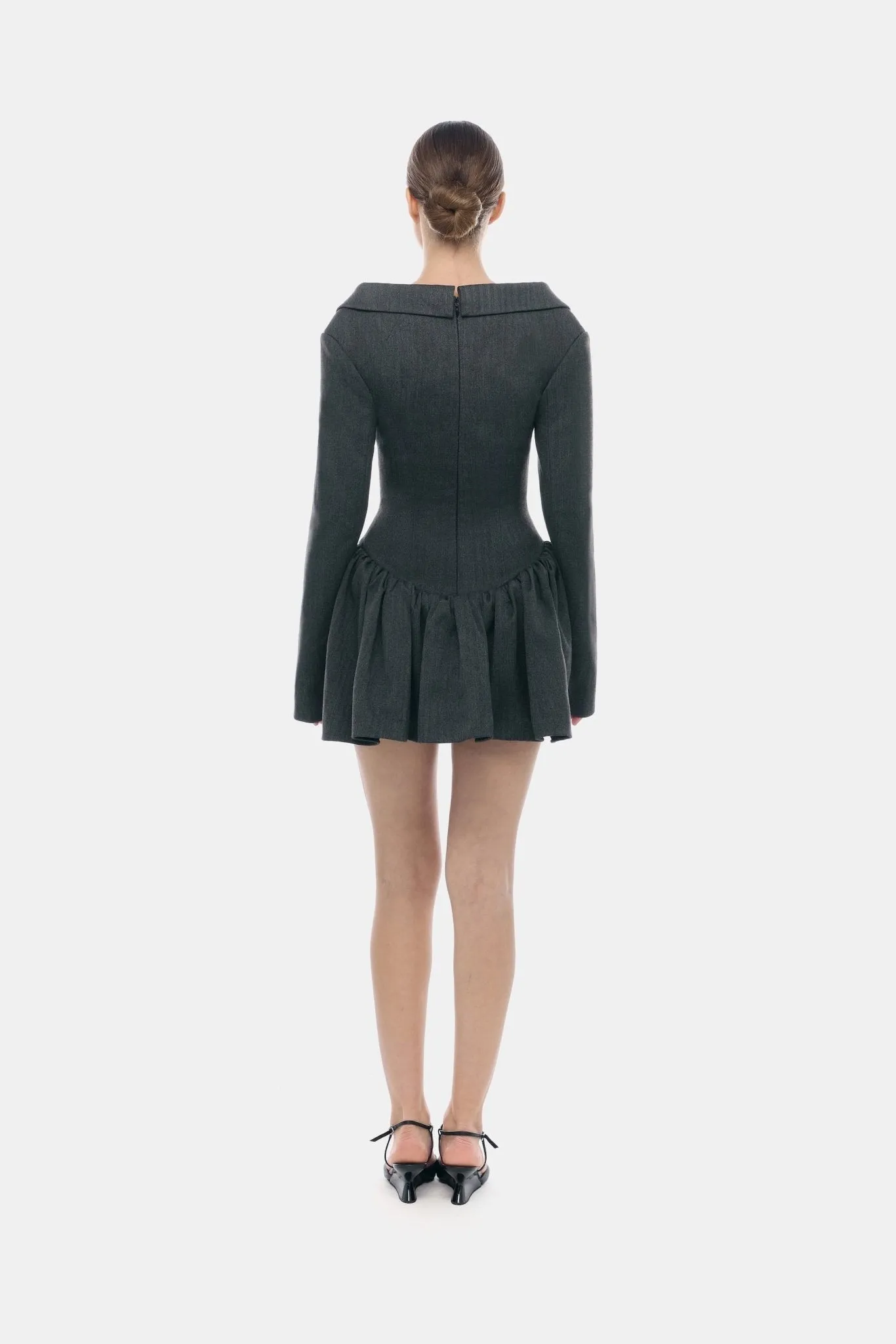 Grey Structured Peplum Dress sold by Montsand product image thumbnail 5