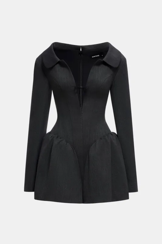 Grey Structured Peplum Dress made by Montsand