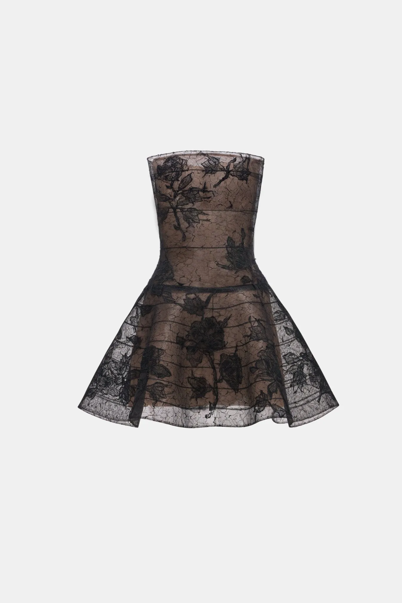 Black Floral Appliqué Mini Dress sold by Montsand