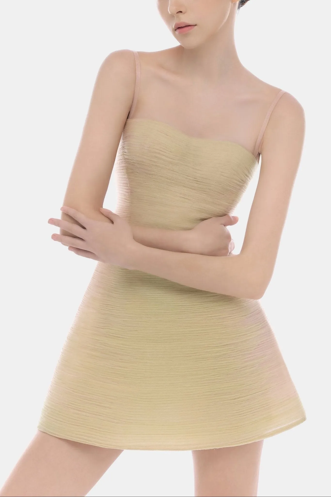 Lime Crinkled Mini Dress sold by Montsand product image thumbnail 5