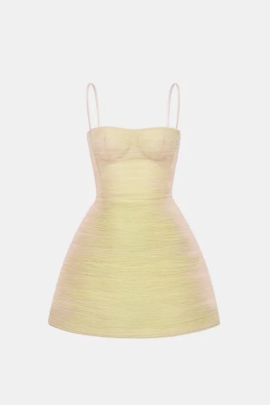 Lime Crinkled Mini Dress made by Montsand