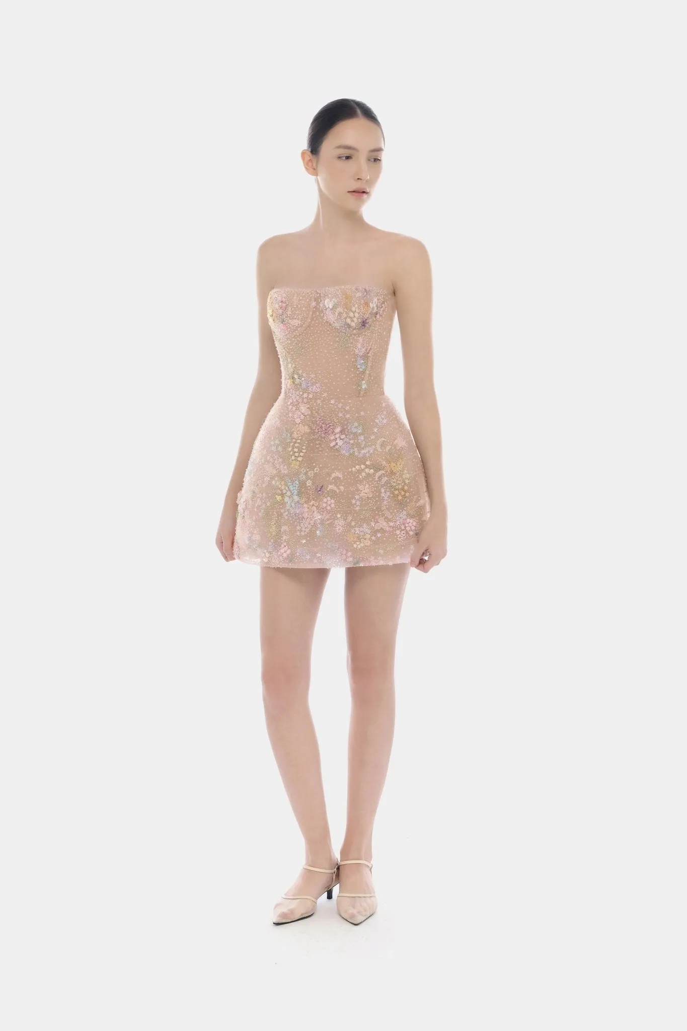 Pastel Mini Flower Embellished Dress sold by Montsand product image thumbnail 3