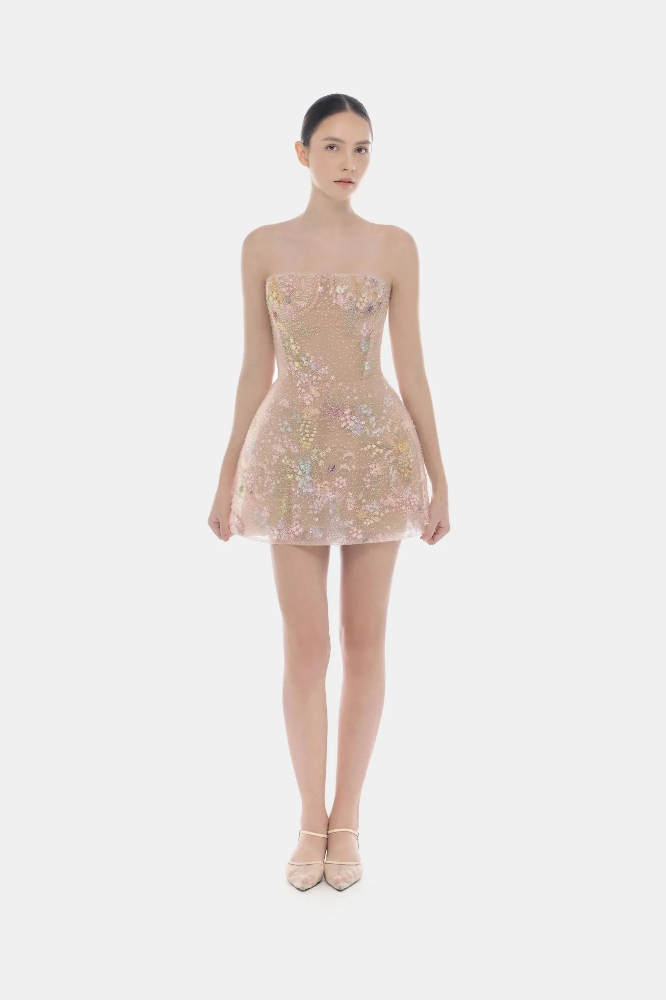 Pastel Mini Flower Embellished Dress sold by Montsand product image thumbnail 2
