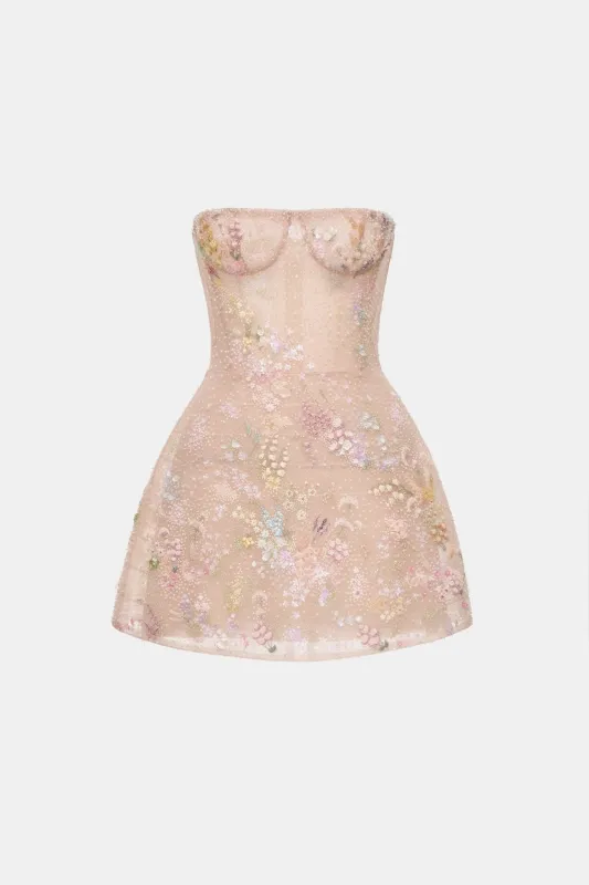 Pastel Mini Flower Embellished Dress made by Montsand