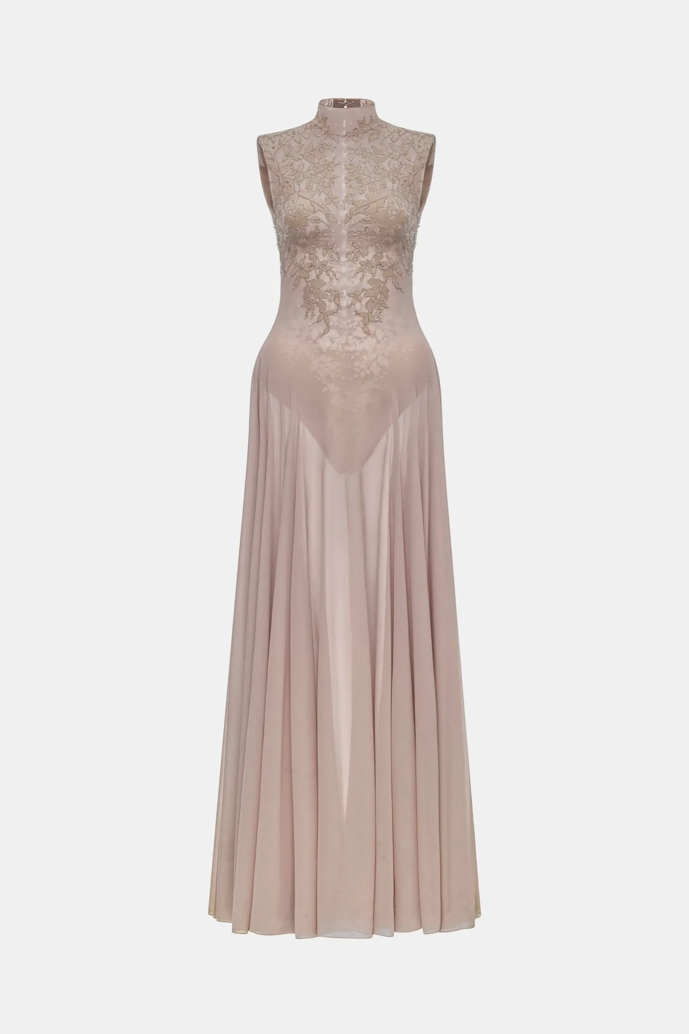 Nude Sleeveless Jacquard Maxi Dress sold by Montsand product image thumbnail 5