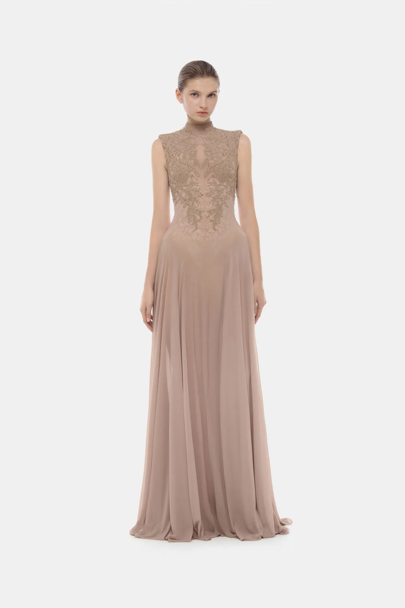 Nude Sleeveless Jacquard Maxi Dress sold by Montsand product image thumbnail 3