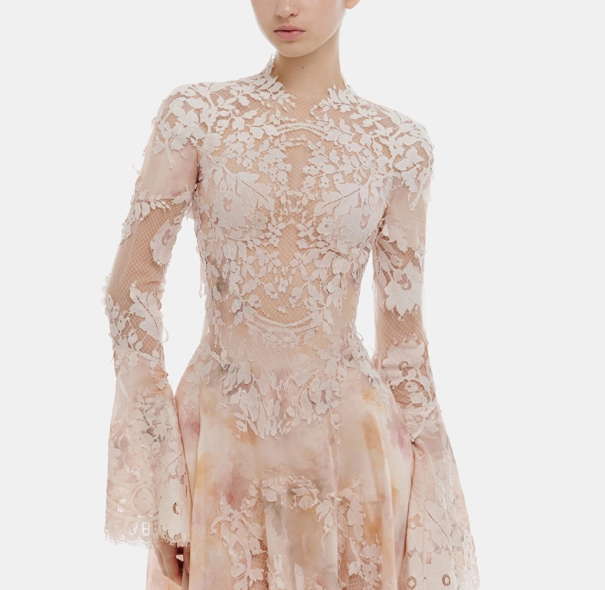 Peach Lace Appliqué Mini Dress sold by Montsand product image thumbnail 4