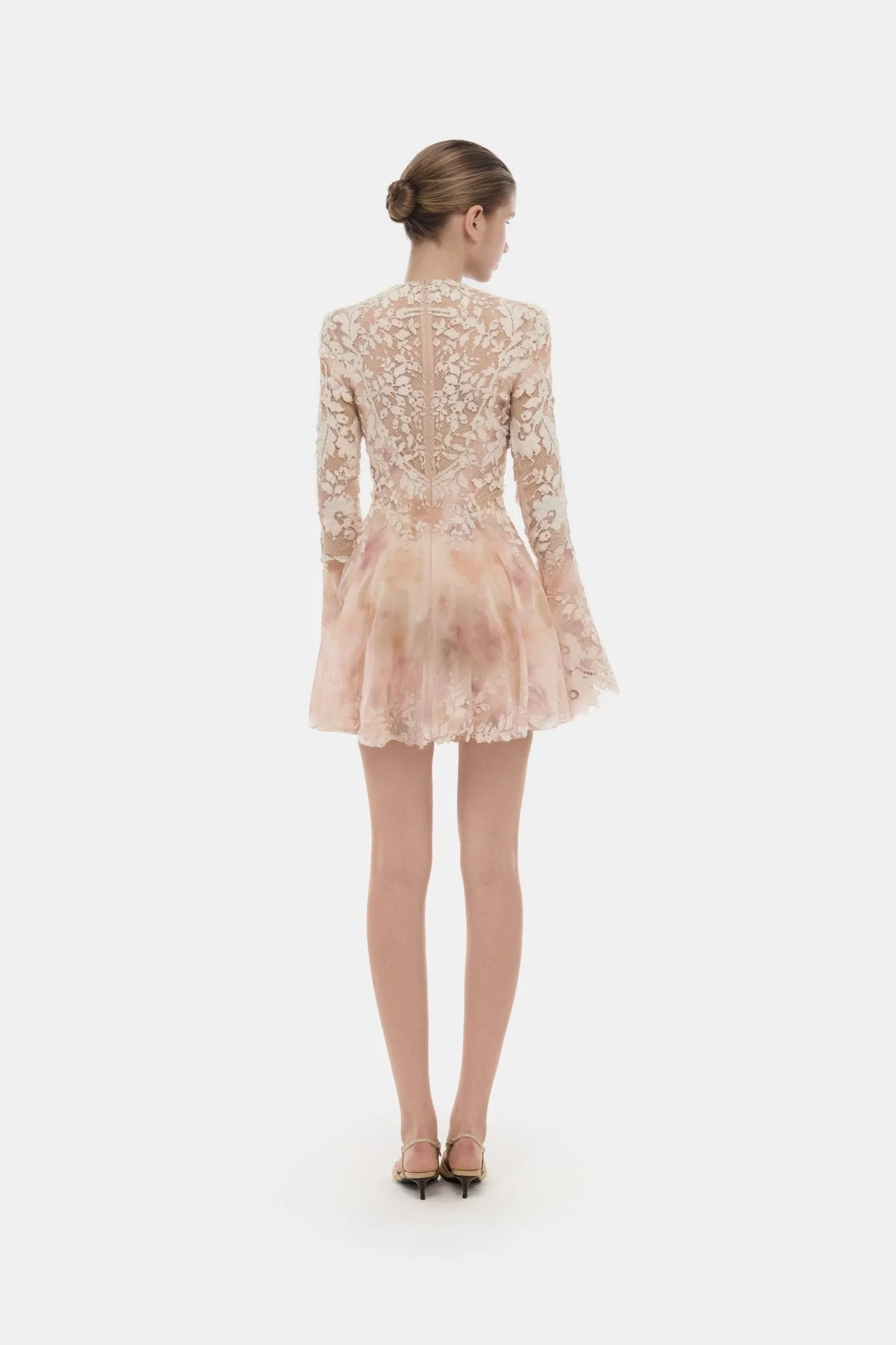 Peach Lace Appliqué Mini Dress sold by Montsand product image thumbnail 3