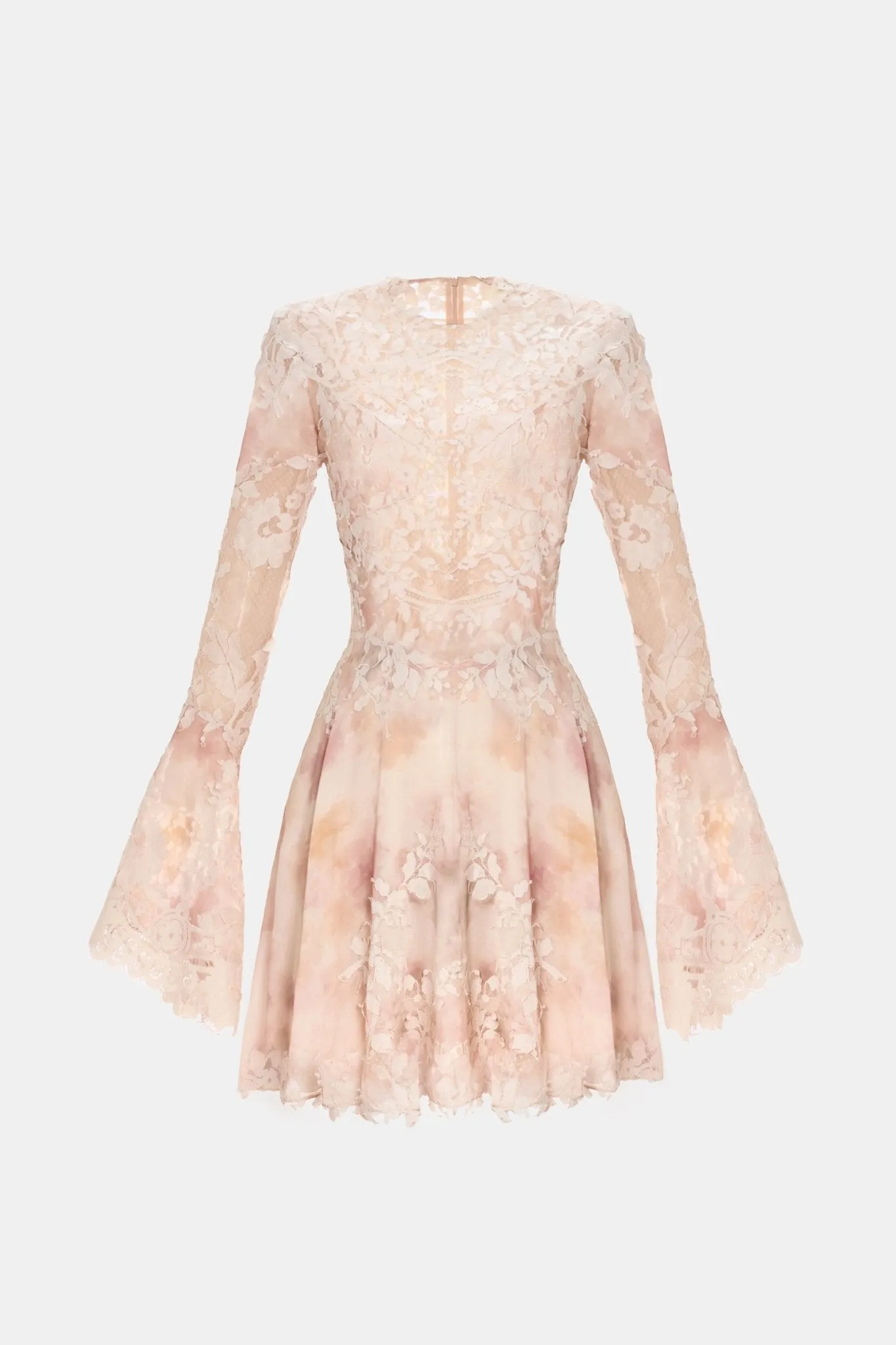 Peach Lace Appliqué Mini Dress sold by Montsand