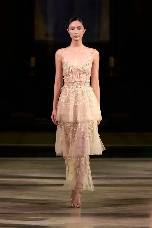 Beige Tiered Dress made by Montsand