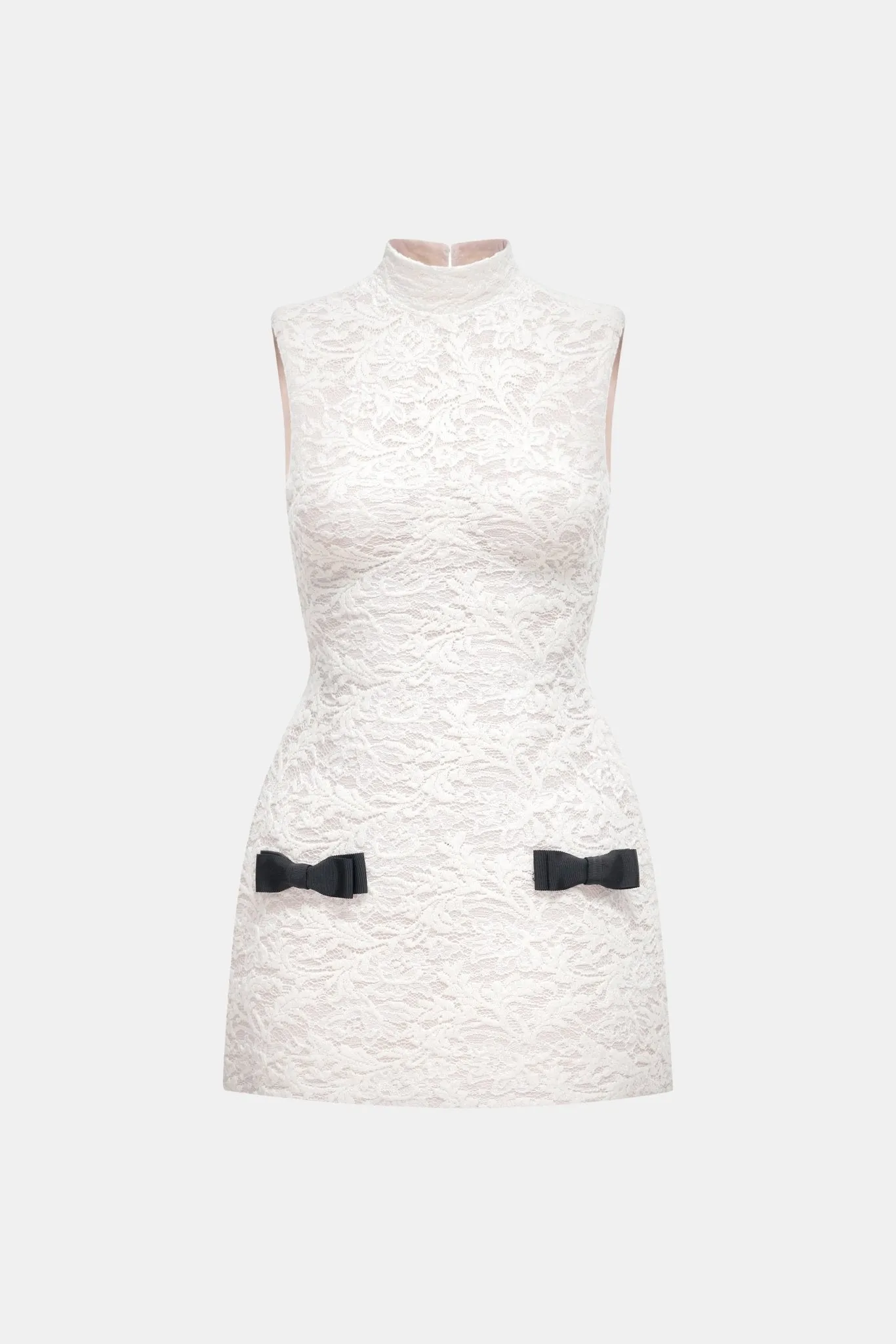 Ivory High Neck Bow Dress sold by Montsand product image thumbnail 4