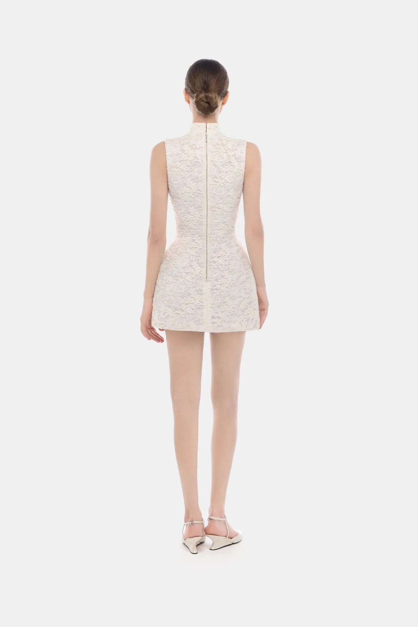 Ivory High Neck Bow Dress sold by Montsand product image thumbnail 3