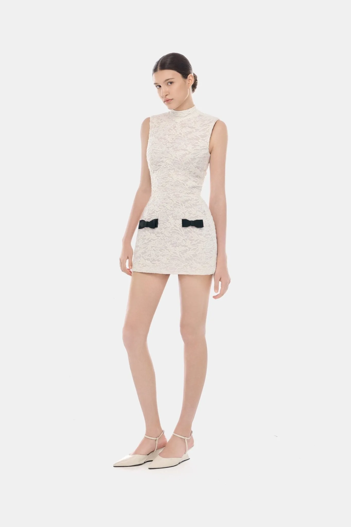 Ivory High Neck Bow Dress sold by Montsand product image thumbnail 2