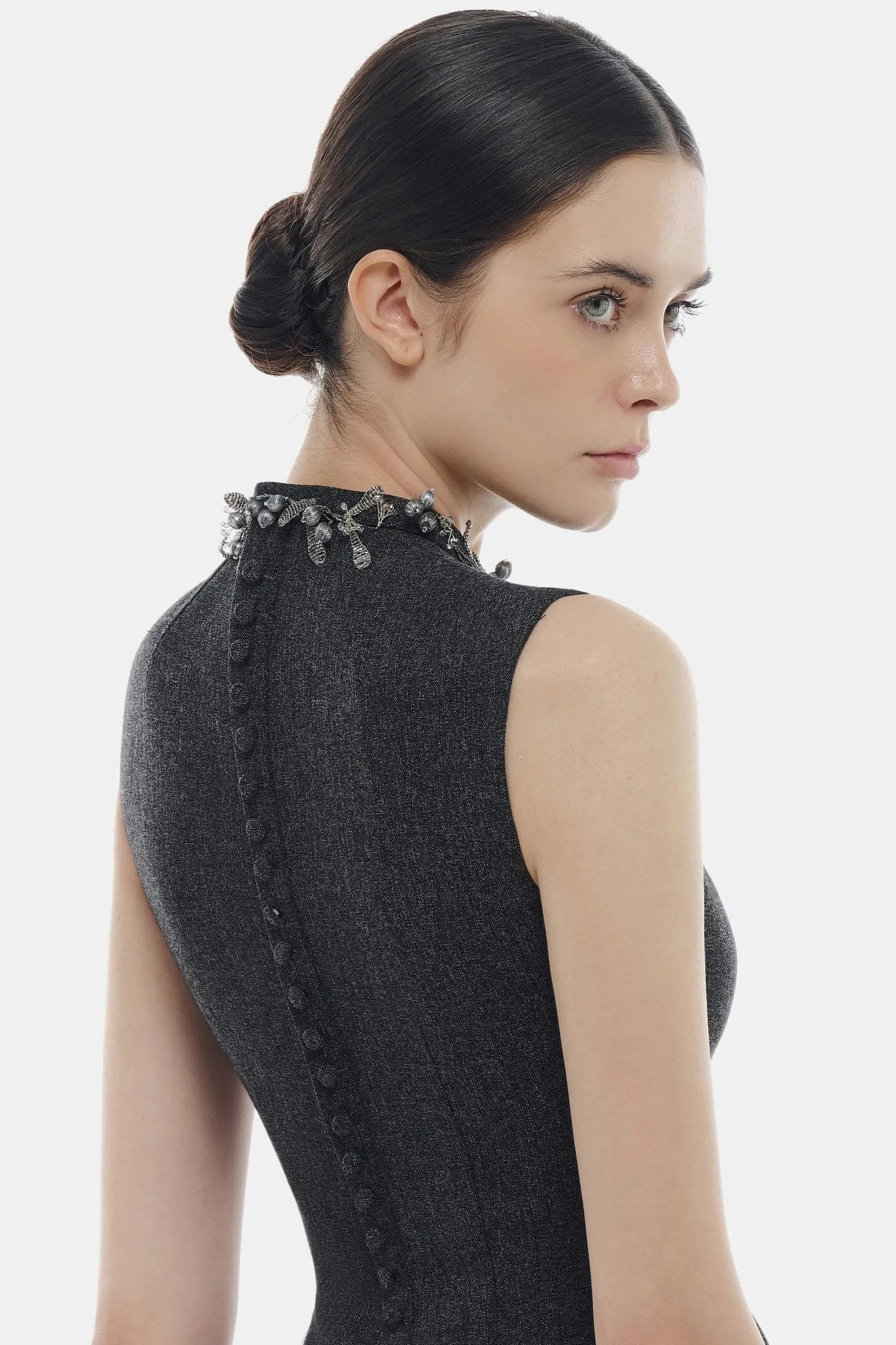 Sleeveless Embellished Neck Mini Dress sold by Montsand product image thumbnail 5