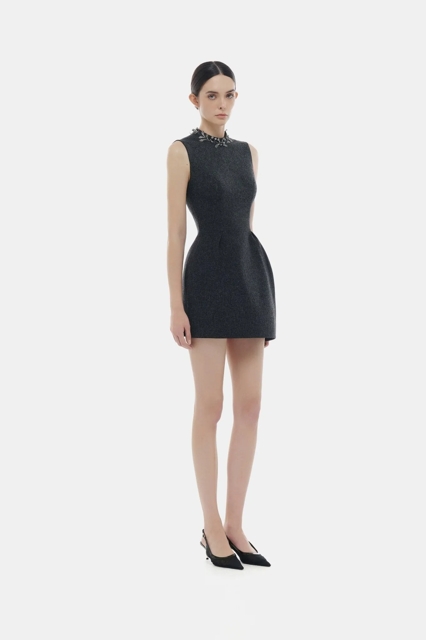 Sleeveless Embellished Neck Mini Dress sold by Montsand product image thumbnail 3