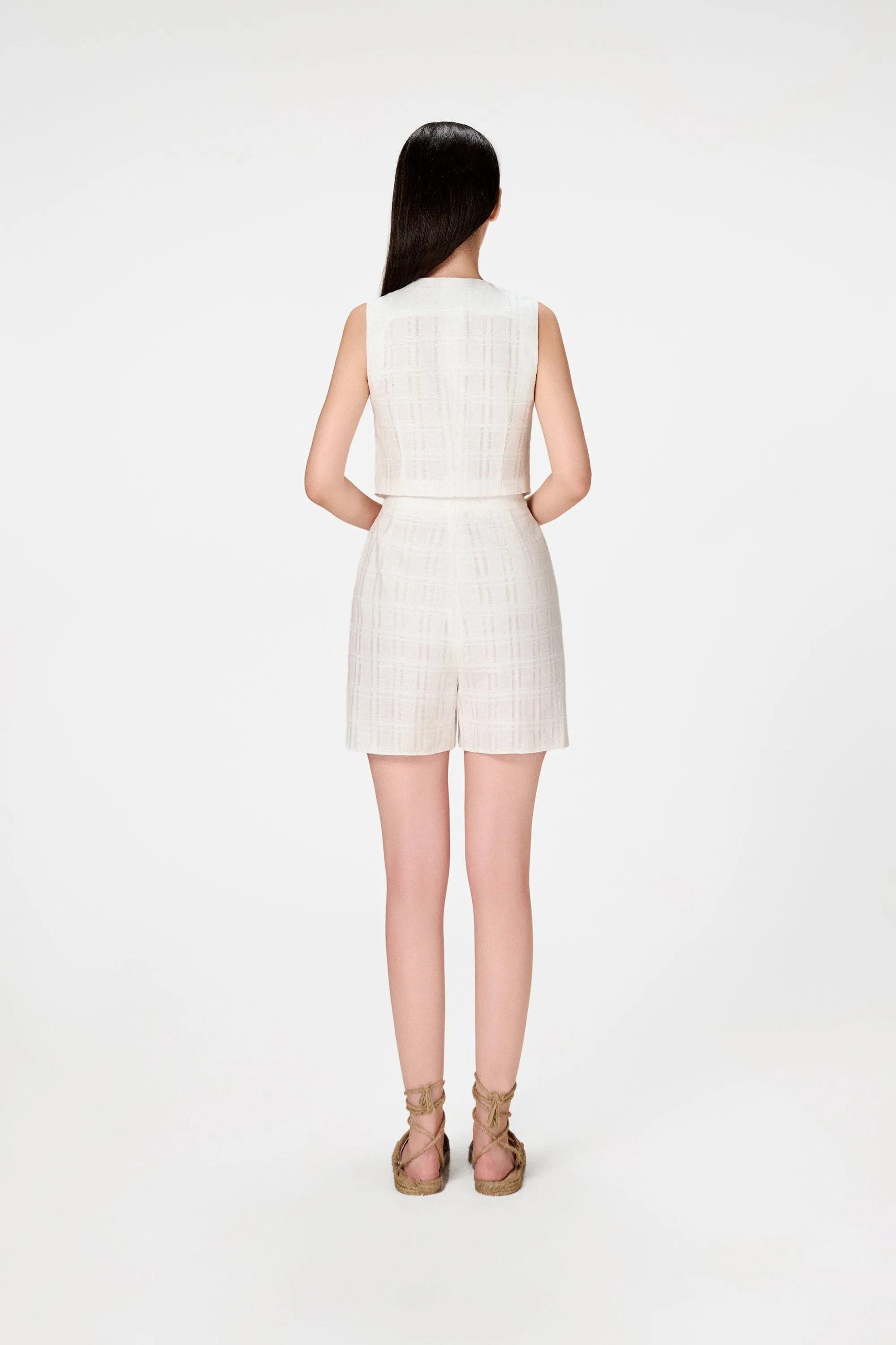 White Linen Shorts sold by Montsand product image thumbnail 4