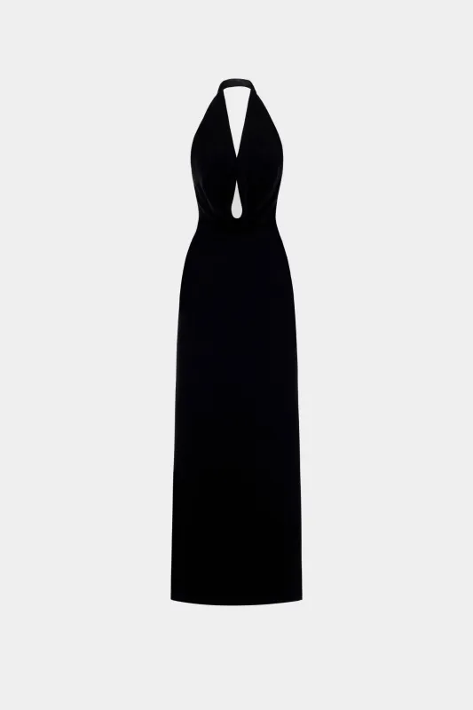 Black Cowl-neck Maxi Dress made by Montsand