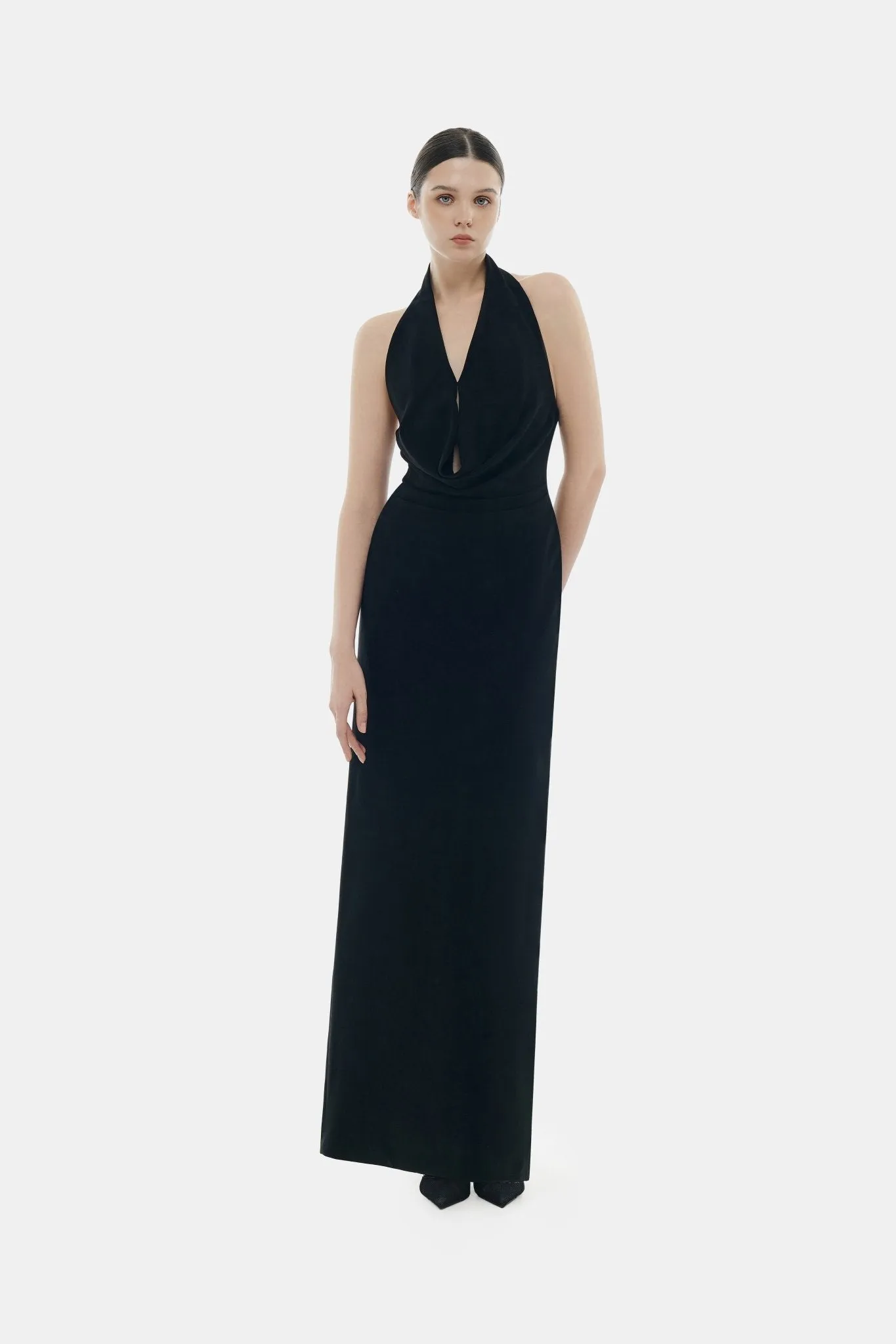 Black Cowl-neck Maxi Dress sold by Montsand product image thumbnail 2
