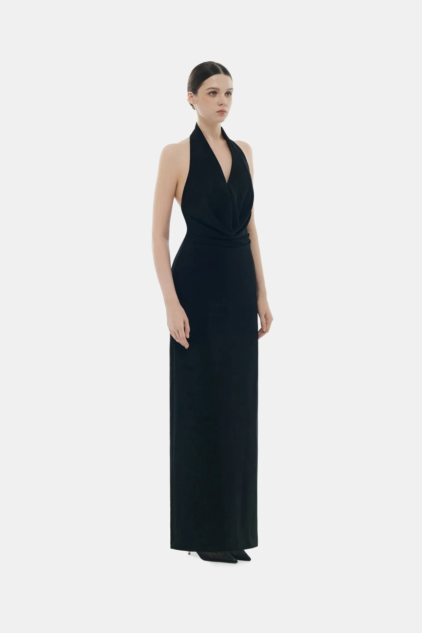 Black Cowl-neck Maxi Dress sold by Montsand product image thumbnail 3