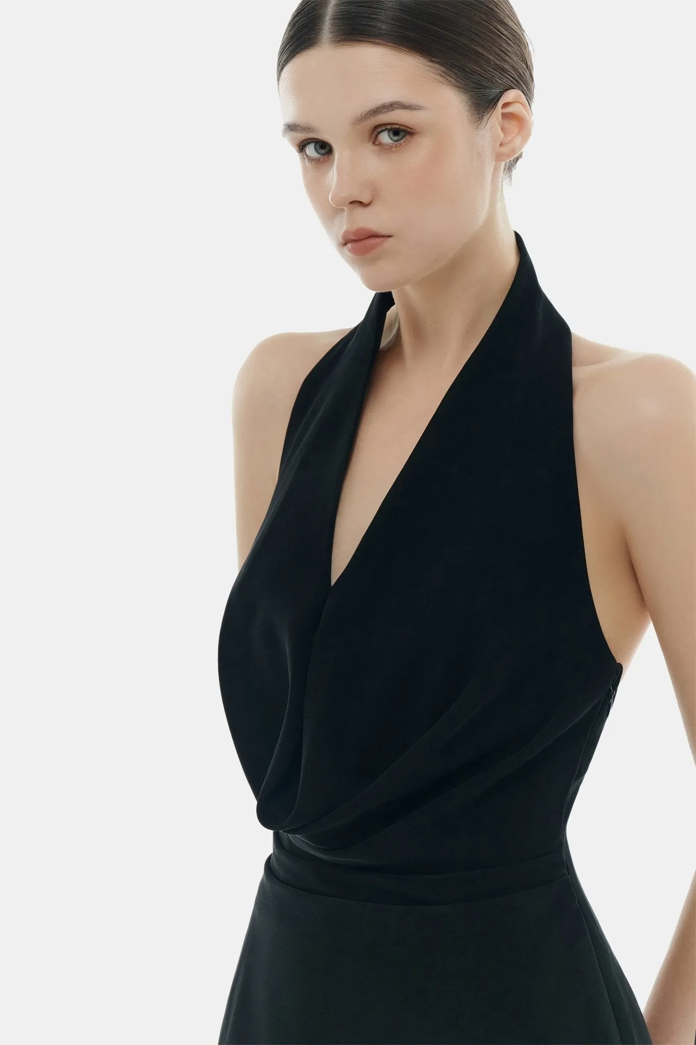 Black Cowl-neck Maxi Dress sold by Montsand product image thumbnail 5