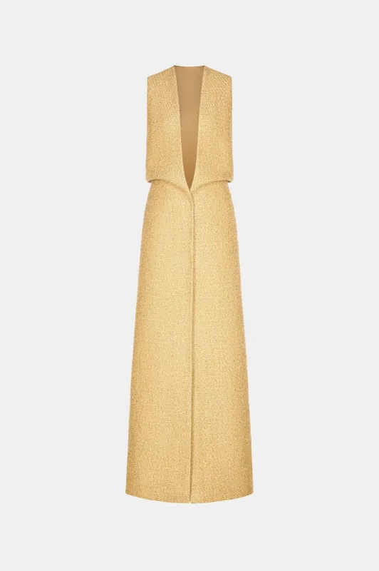 Gold Harmonia Tweed Dress made by Montsand