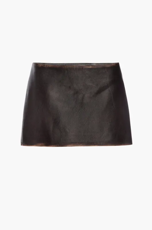 Mulholland Leather Mini Skirt made by Mimchik