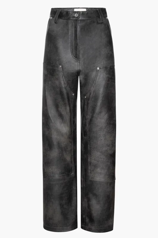 Leather Carpenter Pants made by Mimchik