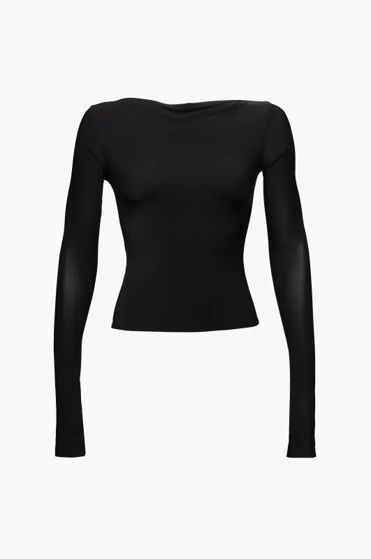 Boat Neck Draped Top made by Mimchik