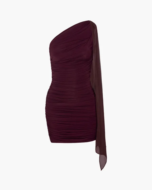 One Shoulder Chiffon Tie Mini Dress made by Mimchik