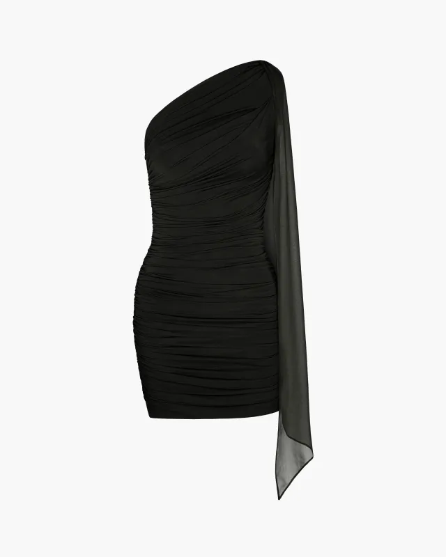 One Shoulder Chiffon Tie Mini Dress made by Mimchik