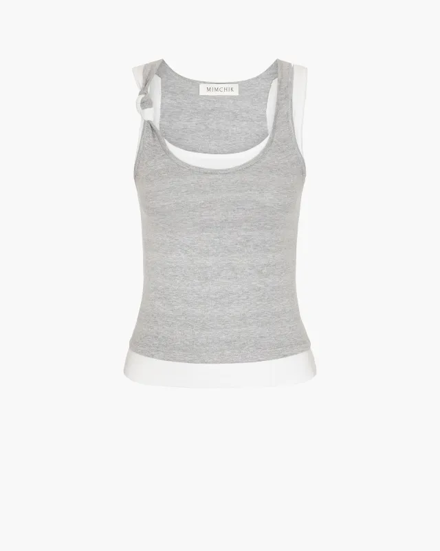 Double Layer Knotted Tank Top made by Mimchik