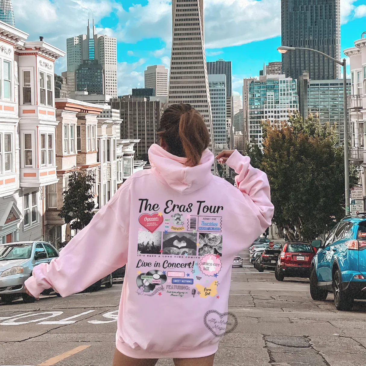 mexico city night 1 retro hoodie sold by Ally Makes Magic