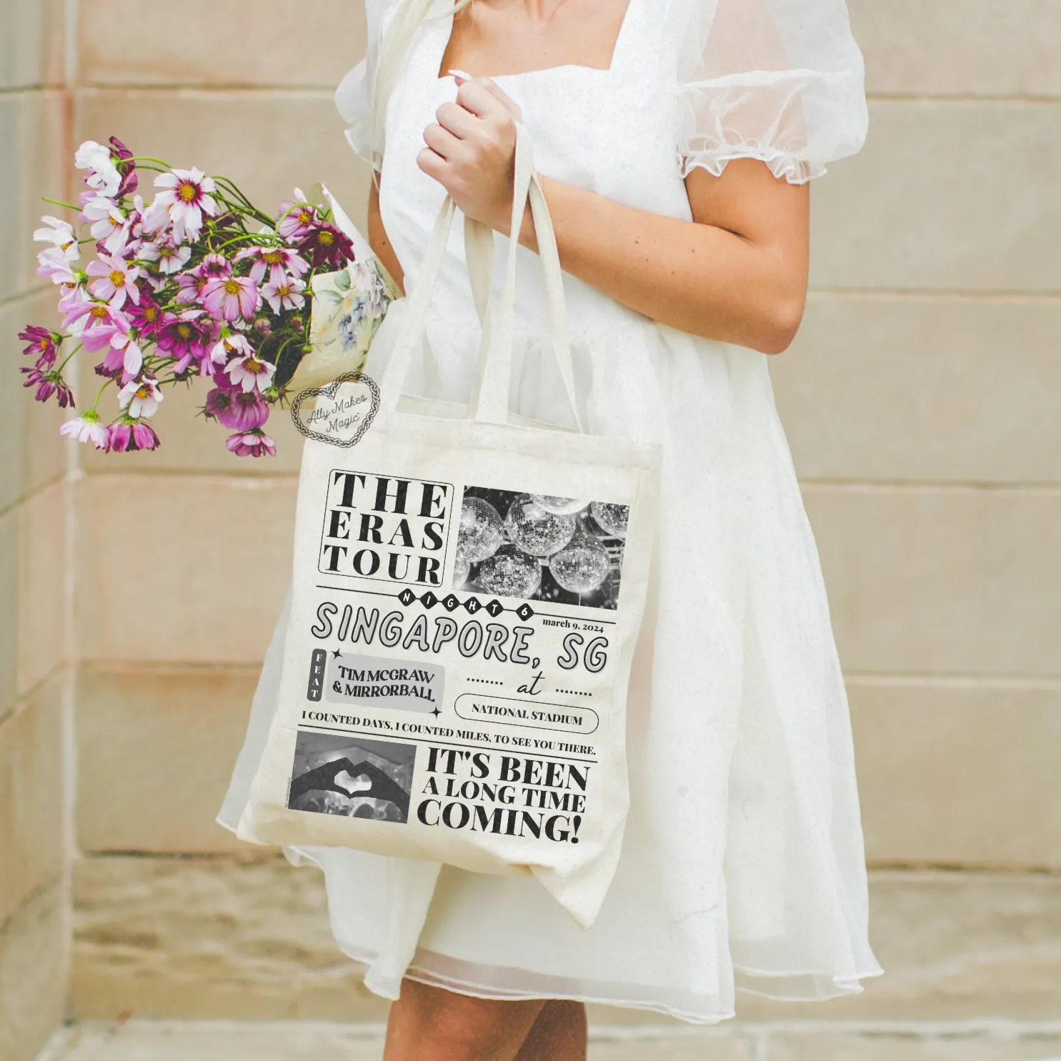 singapore night 6 tote bag sold by Ally Makes Magic