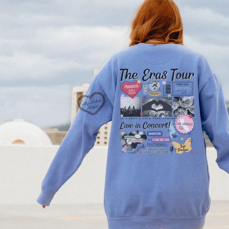 los angeles night 1 retro pullover | comfort colors sold by Ally Makes Magic