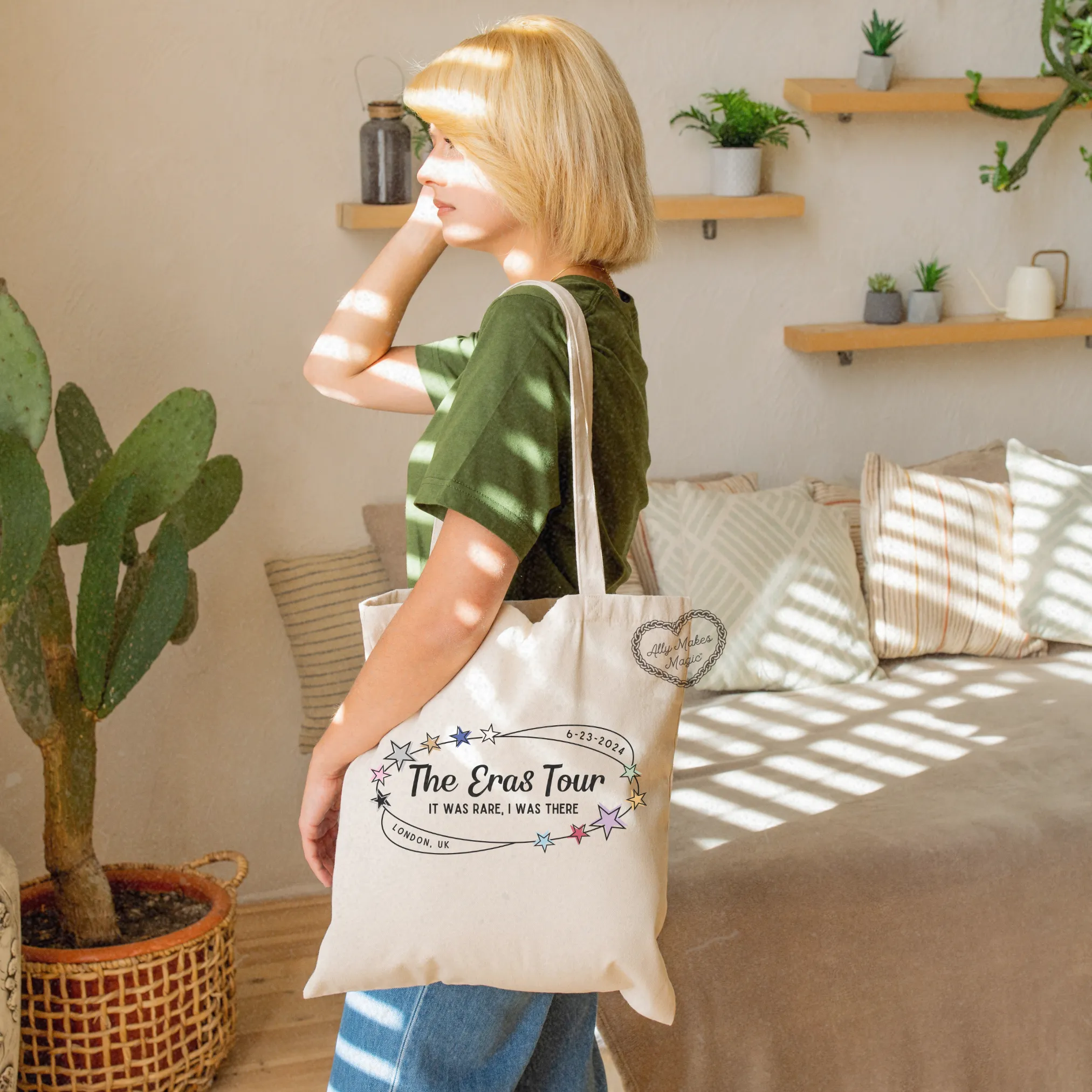 london night 3 retro tote bag sold by Ally Makes Magic product image thumbnail 2