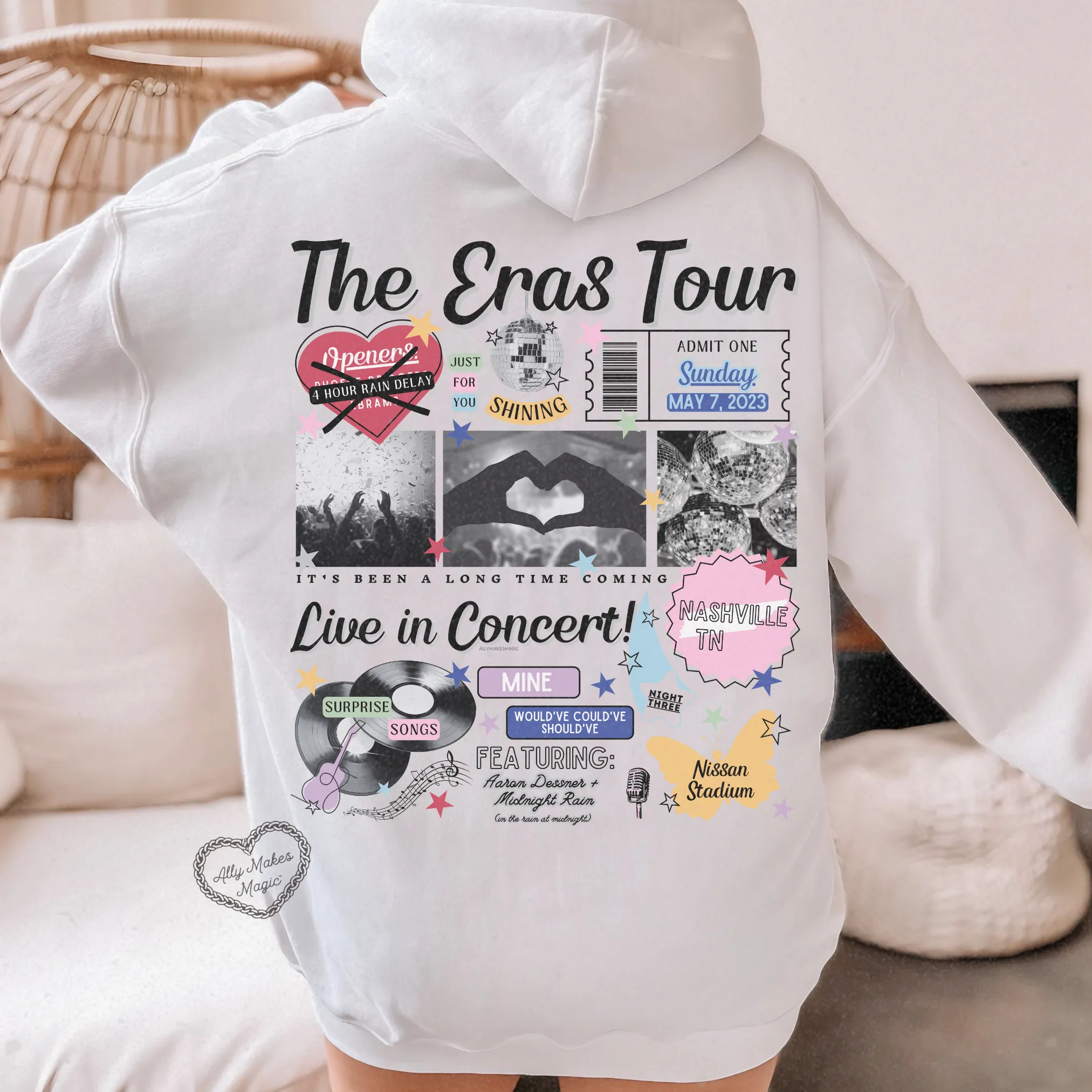 nashville night 3 retro hoodie sold by Ally Makes Magic