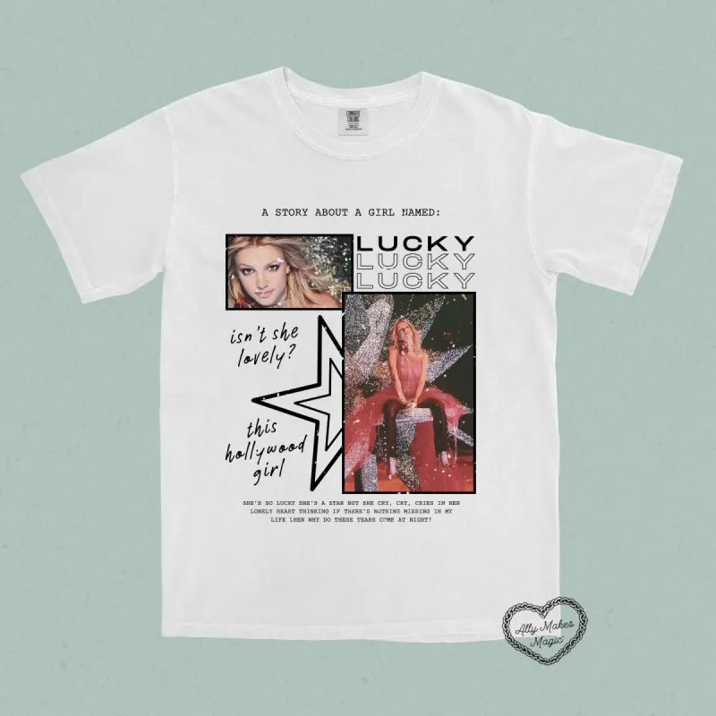 girl named lucky tee sold by Ally Makes Magic