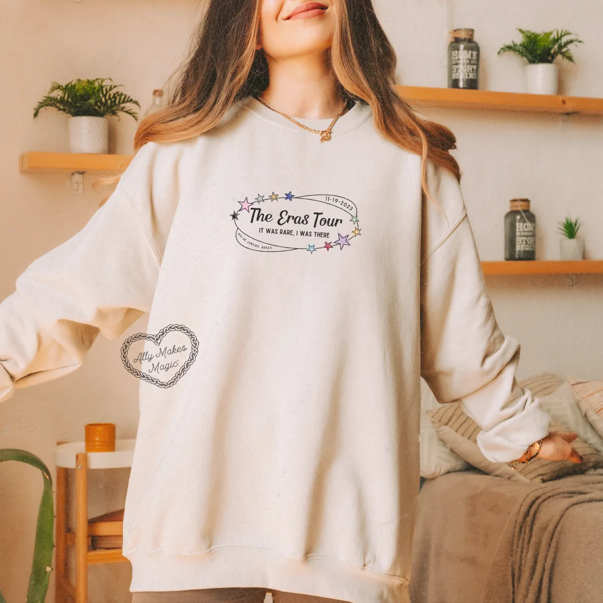 rio de janeiro night 2 retro sweater | gildan sold by Ally Makes Magic product image thumbnail 2