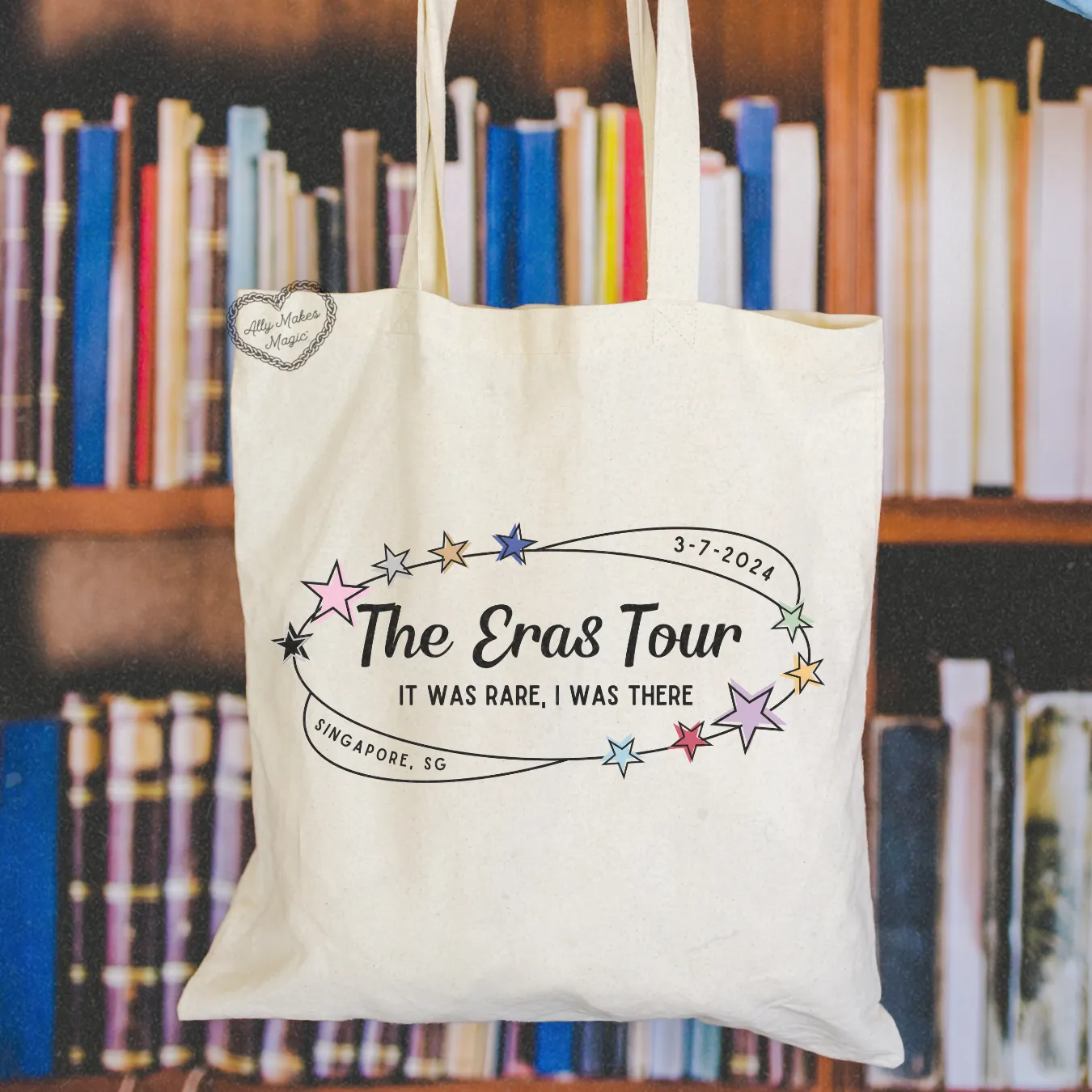 singapore night 4 retro tote bag sold by Ally Makes Magic product image thumbnail 2