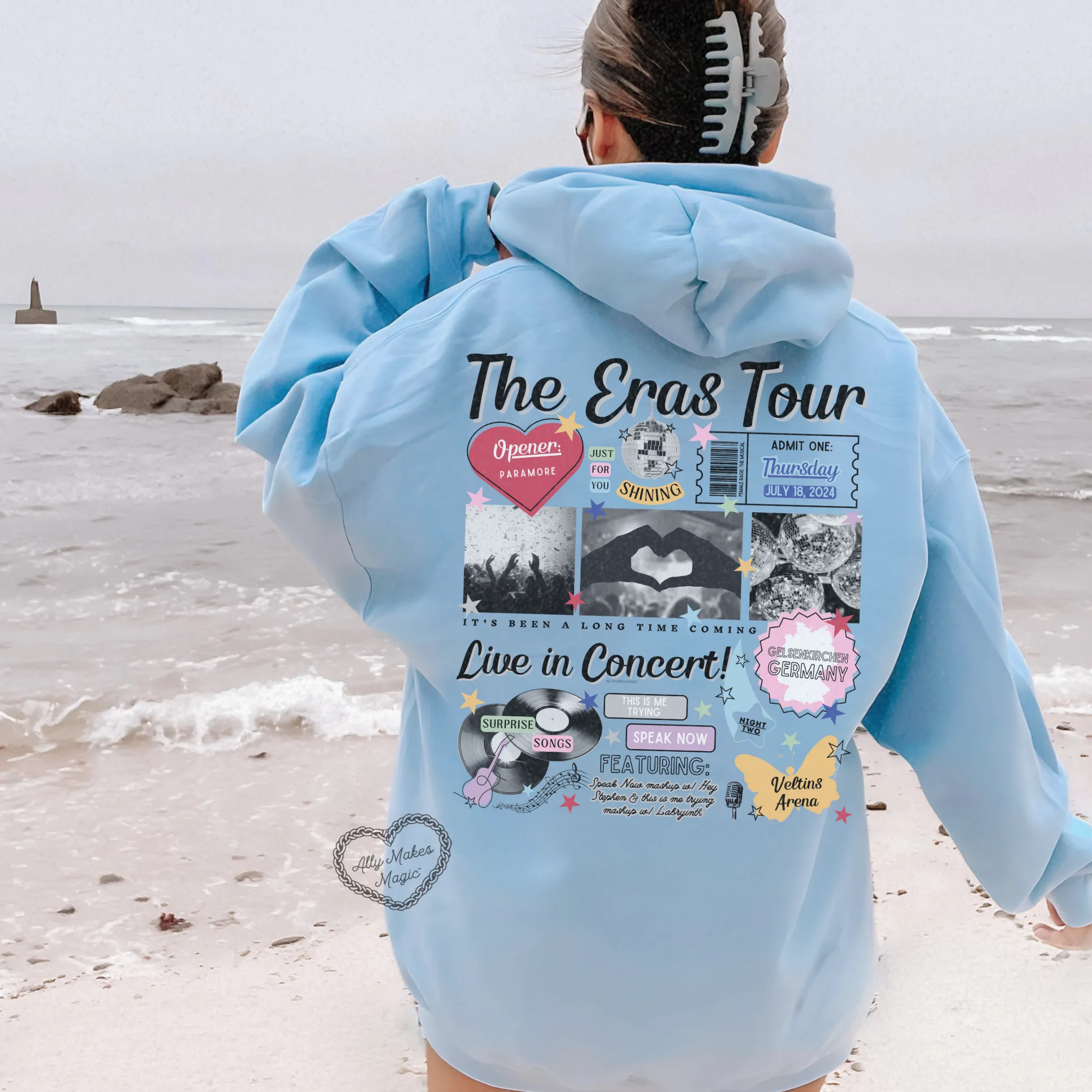 gelsenkirchen night 2 retro hoodie sold by Ally Makes Magic