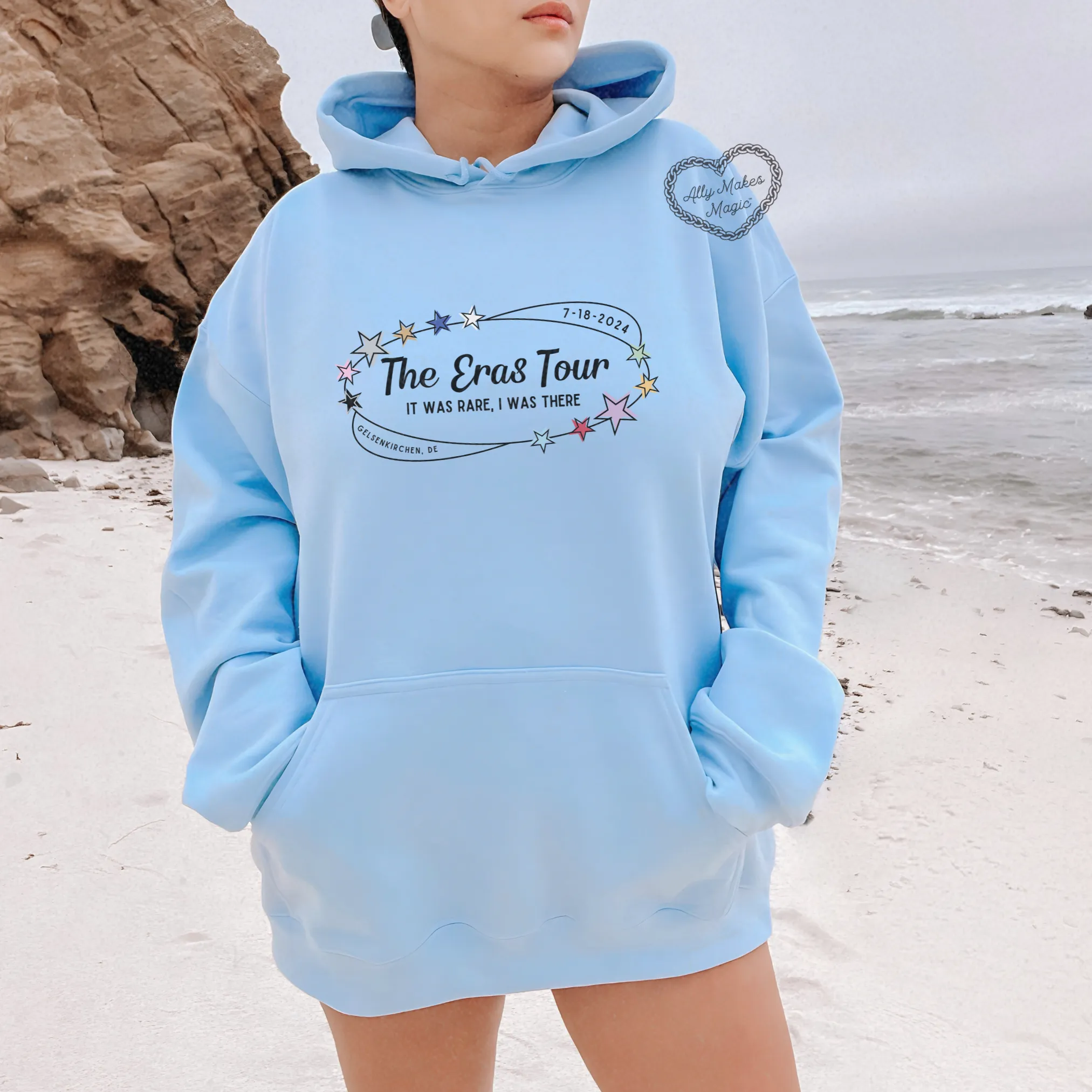 gelsenkirchen night 2 retro hoodie sold by Ally Makes Magic product image thumbnail 2