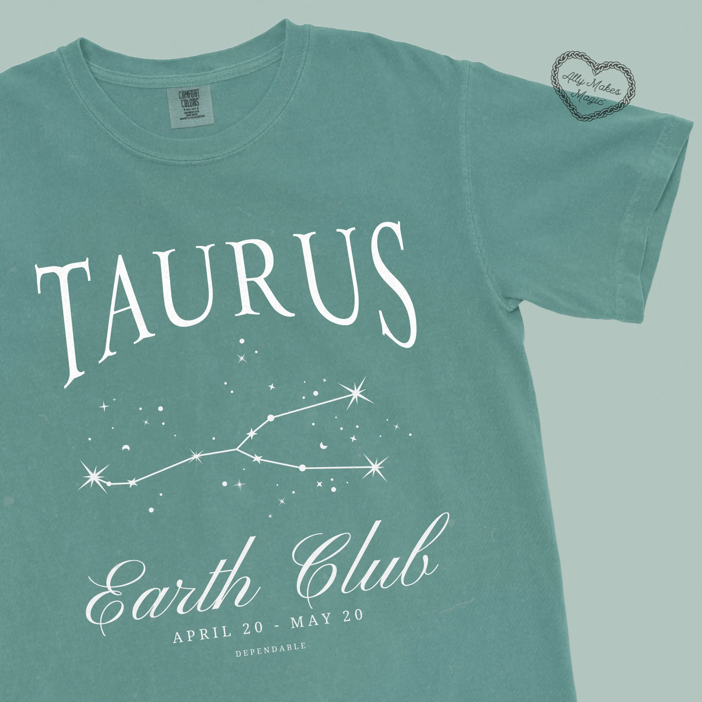 taurus zodiac tee sold by Ally Makes Magic product image thumbnail 2