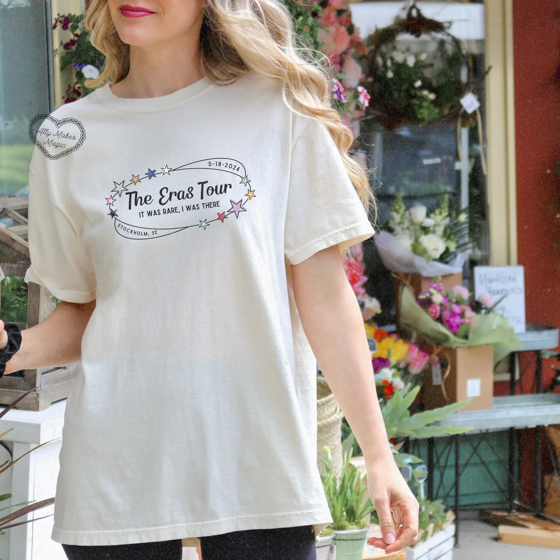 stockholm night 2 retro tee | comfort colors sold by Ally Makes Magic product image thumbnail 2