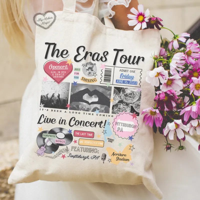 pittsburgh night 1 retro tote bag sold by Ally Makes Magic