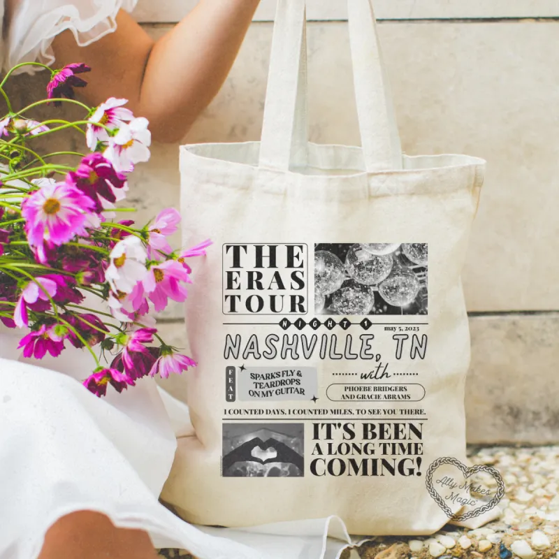 nashville night 1 tote bag sold by Ally Makes Magic