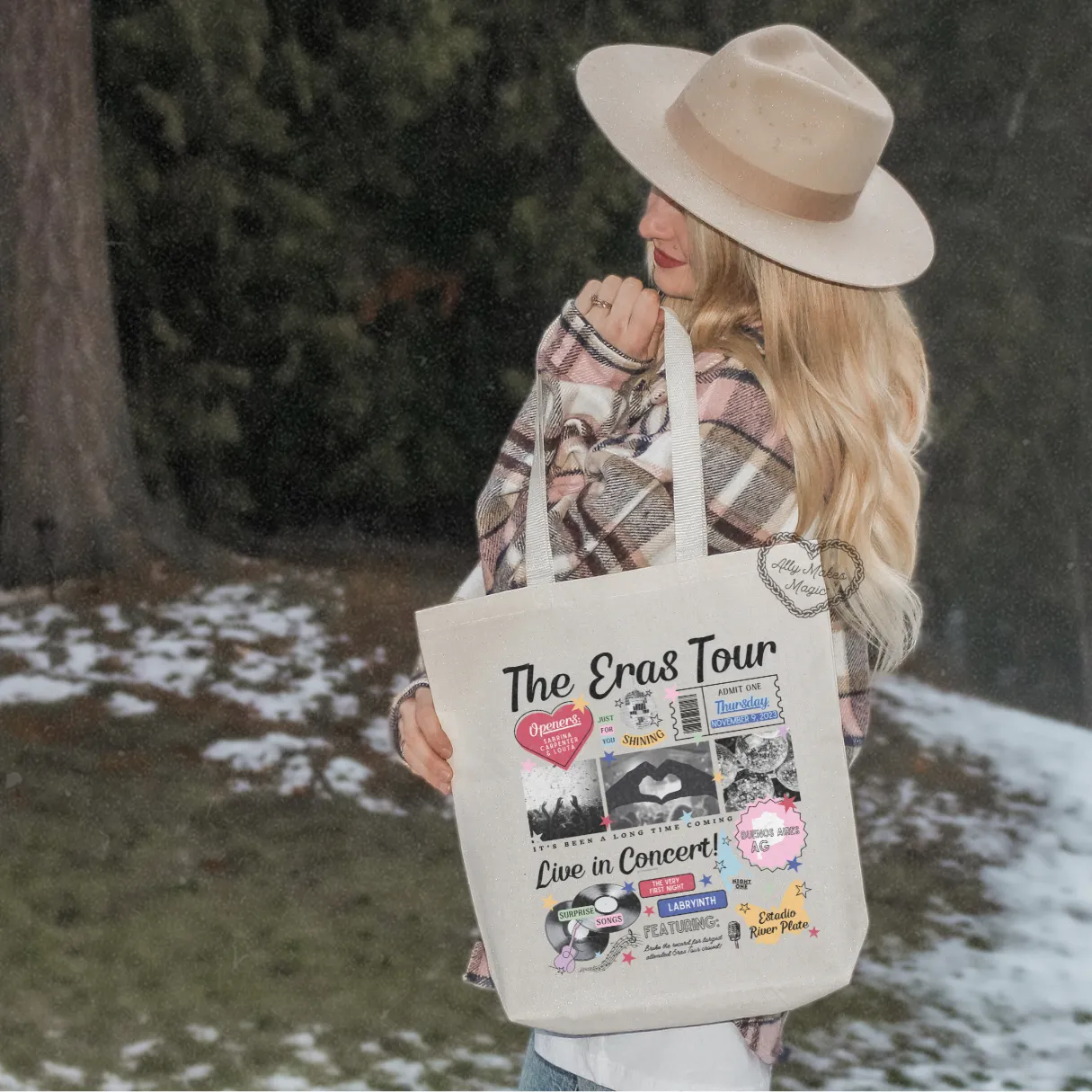 buenos aires night 1 retro tote bag sold by Ally Makes Magic